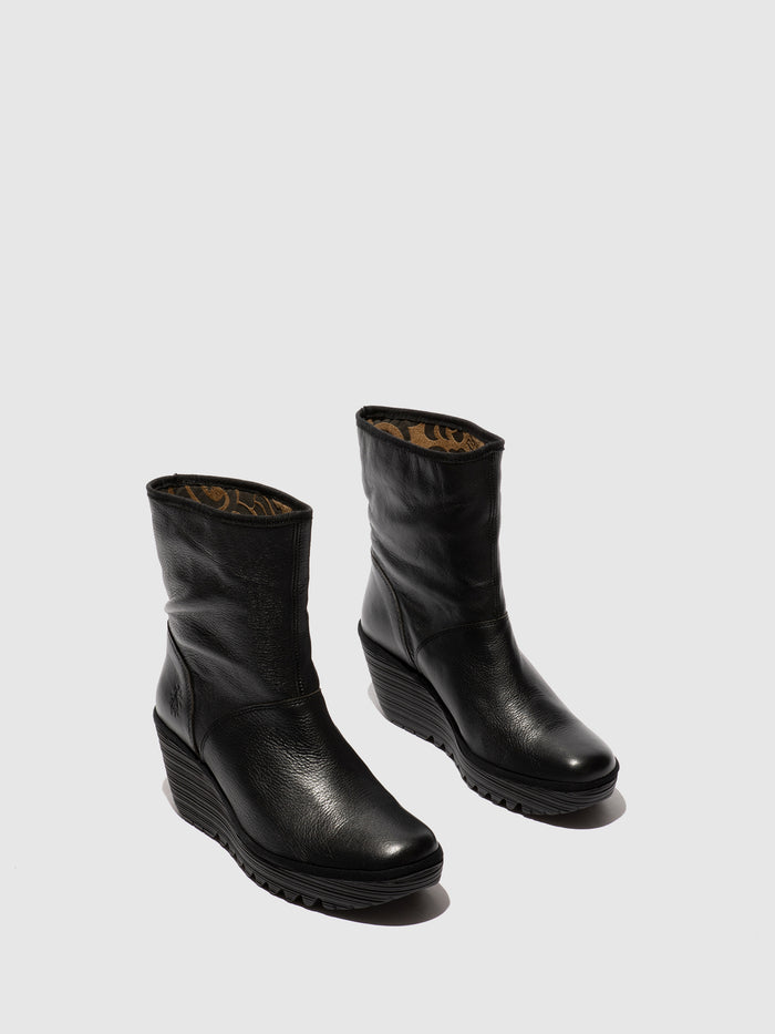 Flowfold Zip Up Ankle Boots YAXO594FLY DUBLIN BLACK