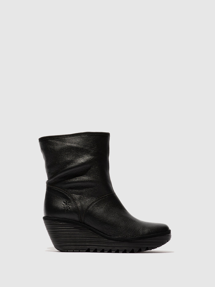 flowfold Zip Up Ankle Boots YAXO594FLY DUBLIN BLACK