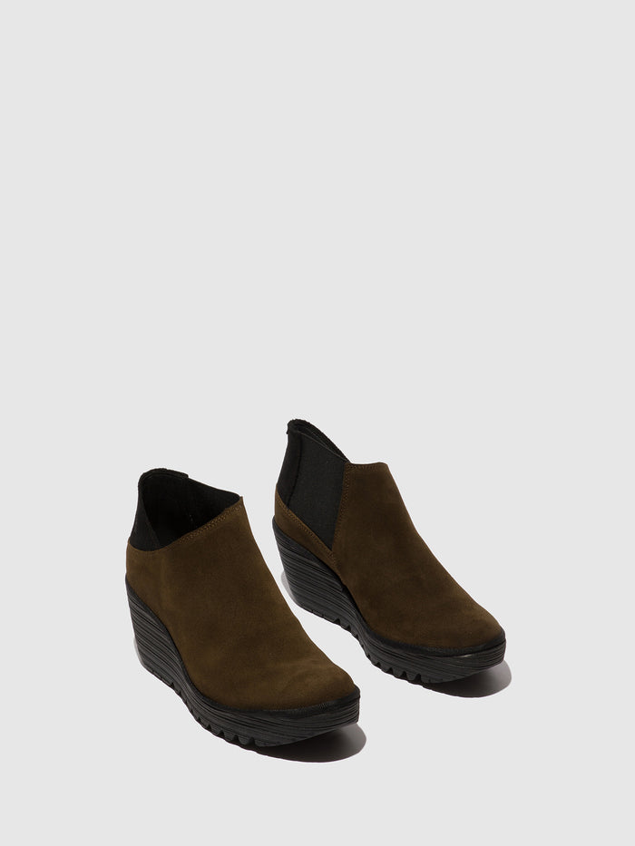 Flowfold Zip Up Ankle Boots YEGO400FLY SLUDGE/BLACK