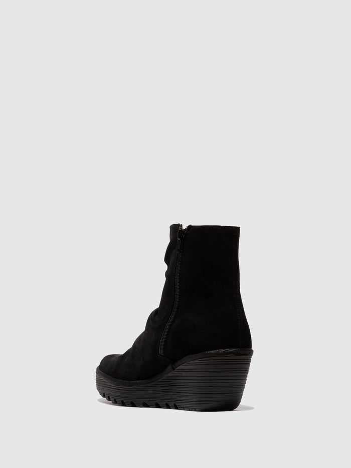 Flowfold Zip Up Ankle Boots YOPA461FLY OIL SUEDE/MOUSSE BLACK