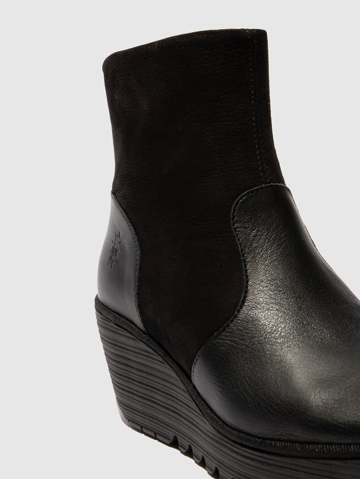 Flowfold Zip Up Ankle Boots YUXI506FLY DUBLIN/CUPIDO BLACK/BLACK