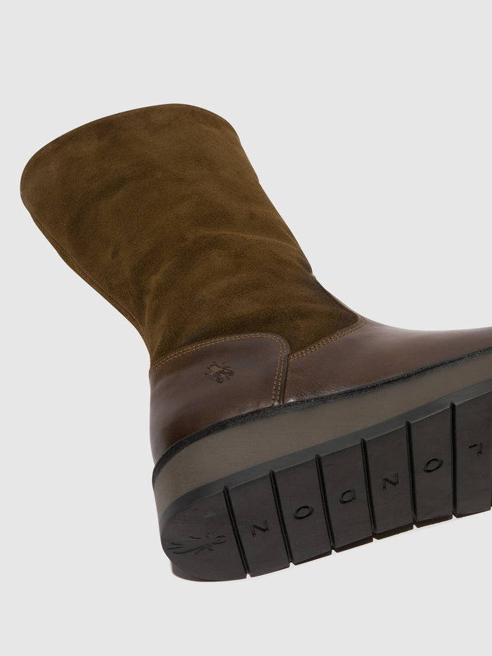 Flowfold Zip Up Boots RULA083FLY OLIVE/SLUDGE (ORANGE)