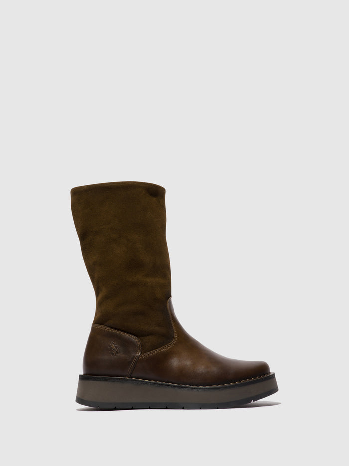 flowfold Zip Up Boots RULA083FLY OLIVE/SLUDGE (ORANGE)