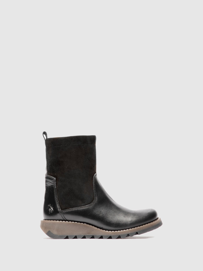 flowfold Zip Up Boots SAUK794FLY RUG/OILSUEDE BLACK