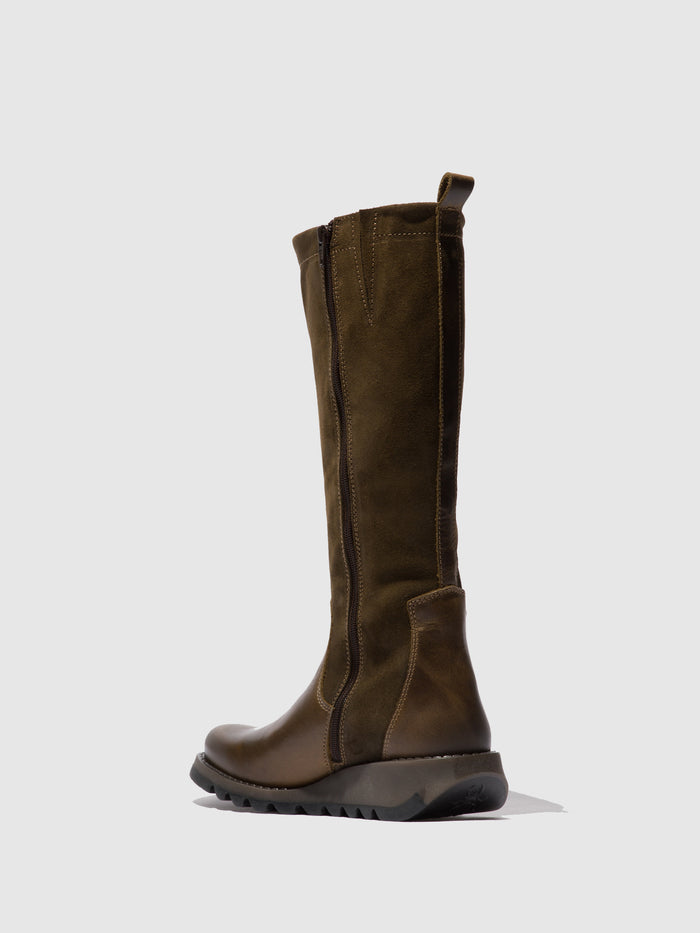 Flowfold Zip Up Boots SEME828FLY RUG/OILSUEDE OLIVE/SLUDGE