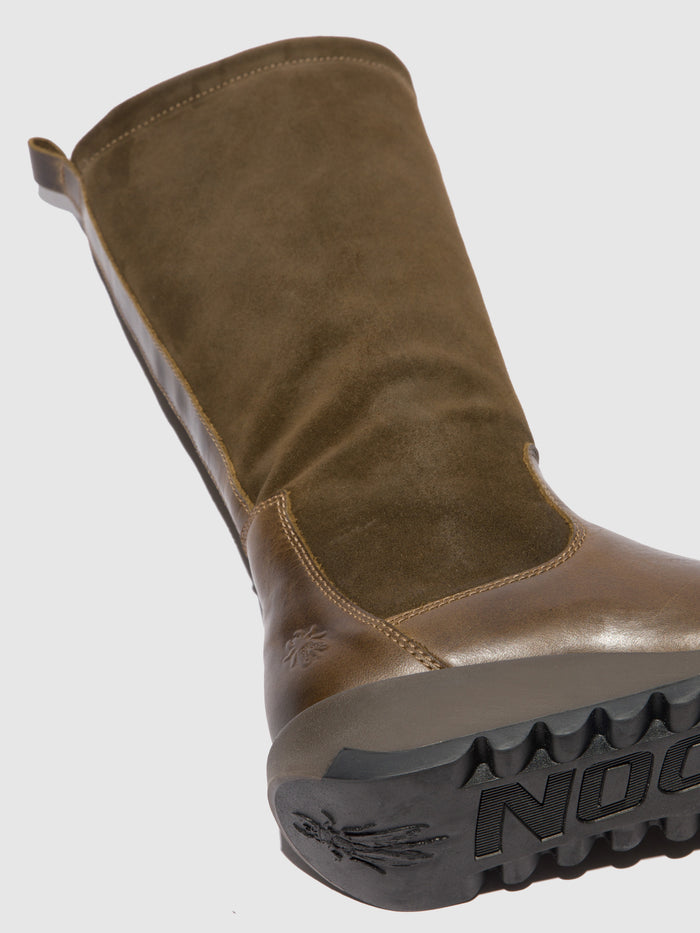 Flowfold Zip Up Boots SEME828FLY RUG/OILSUEDE OLIVE/SLUDGE