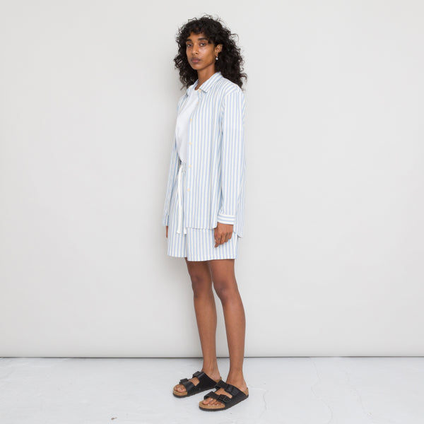 Folk Boyfriend Shirt Women's - Cornflower Ecru Stripe