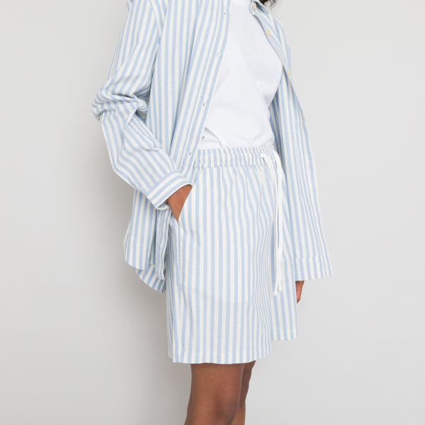 Folk Boyfriend Shirt Women's - Cornflower Ecru Stripe