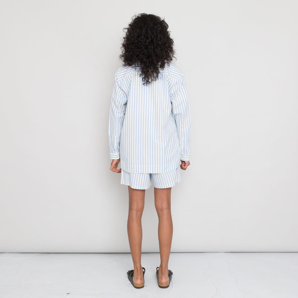 Folk Boyfriend Shirt Women's - Cornflower Ecru Stripe