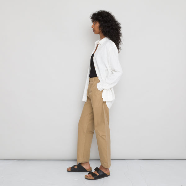 Folk Boyfriend Shirt Women's - Double Layer Ecru Voile