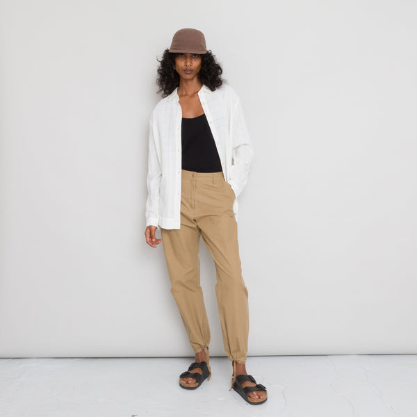 Folk Boyfriend Shirt Women's - Double Layer Ecru Voile