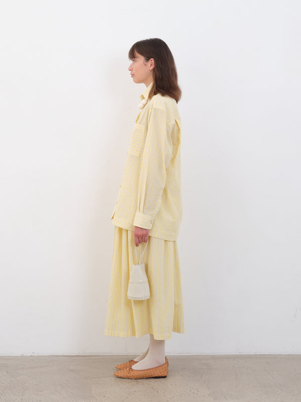Folk Cawley - Japanese Mugwasher Stripe June Shirt - Buttercup