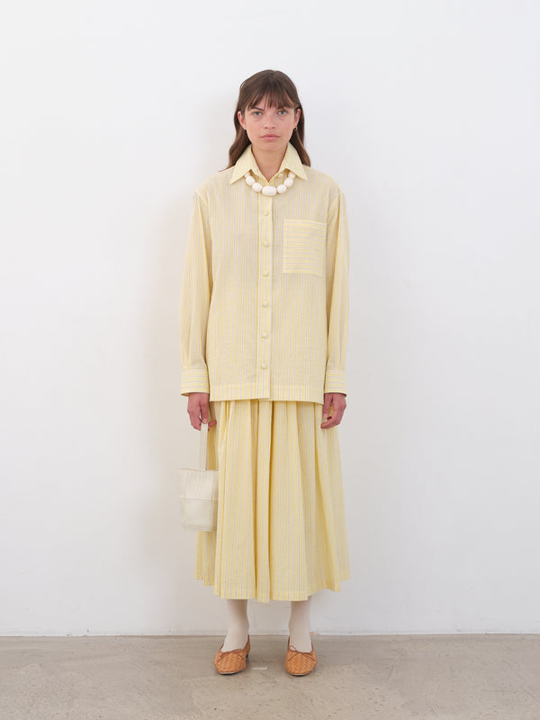 folk Cawley - Japanese Mugwasher Stripe June Shirt - Buttercup