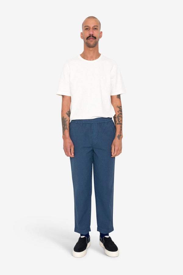 Folk Drawcord Assembly Pant - Soft Indigo Overdyed Stripe