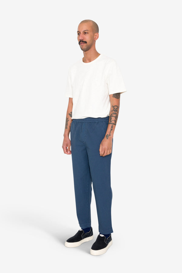 Folk Drawcord Assembly Pant - Soft Indigo Overdyed Stripe