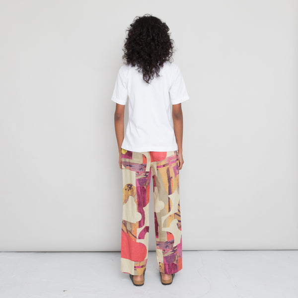 Folk Drawcord Signal Pants Women's - Cutout Print Coral Multi