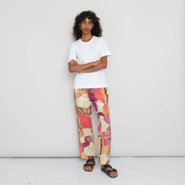 folk Drawcord Signal Pants Women's - Cutout Print Coral Multi