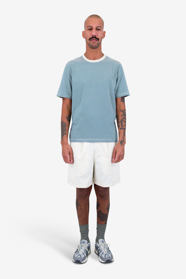 Folk 1x1 Striped T-Shirt - Deep Green