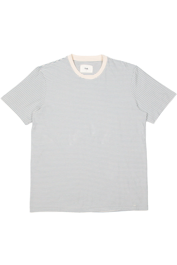 folk 1x1 Striped T-Shirt - Ecru Dusty Blue