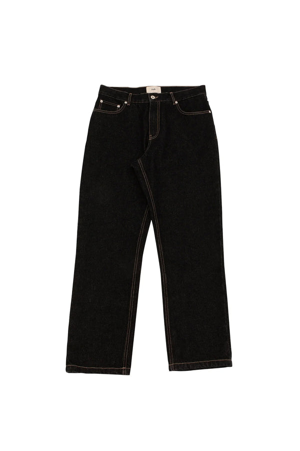 folk 5 Pocket Trouser - Black Washed Denim