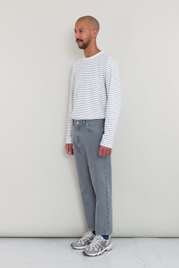 Folk 5 Pocket Trouser - Silver Denim