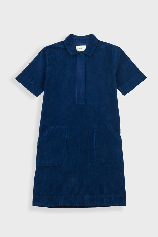 folk A-Line Zip Dress - Washed Ink