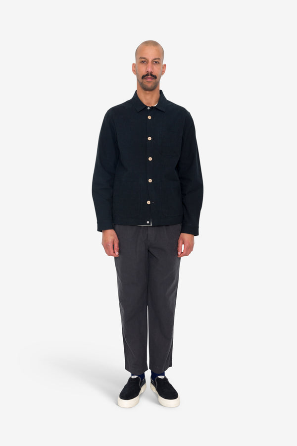 Folk Assembly Jacket - Black Cotton Linen