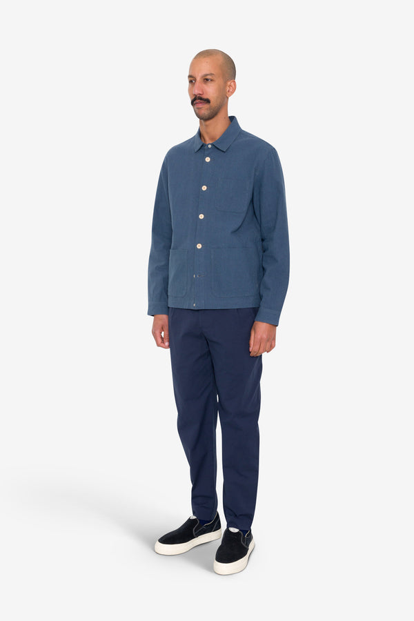Folk Assembly Jacket - Blue Cotton Linen