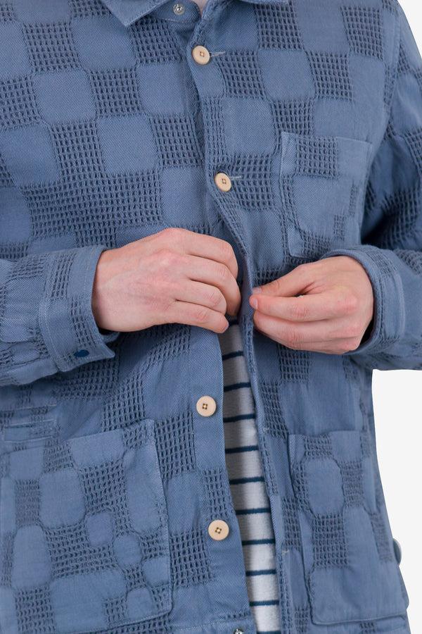 Folk Assembly Jacket - Soft Blue Waffle Check
