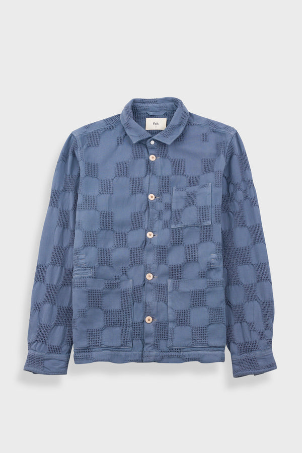 folk Assembly Jacket - Soft Blue Waffle Check