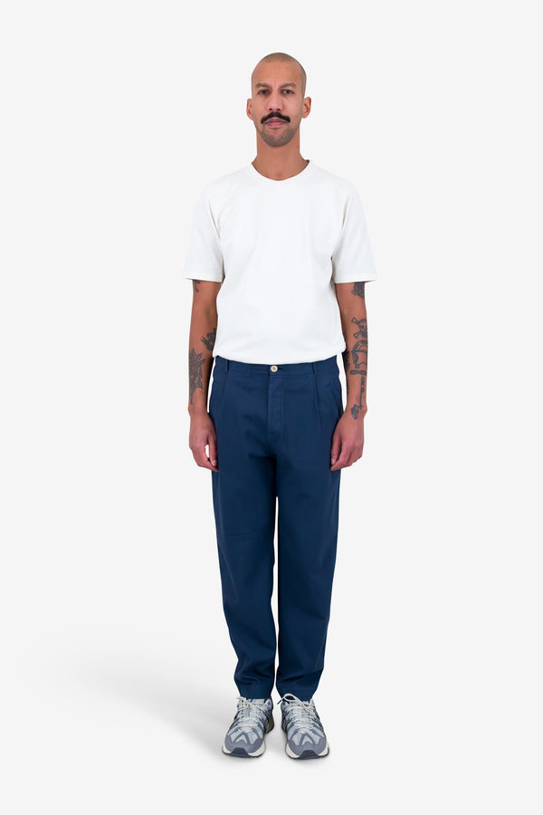 Folk Assembly Pant - Navy Mini Stripe