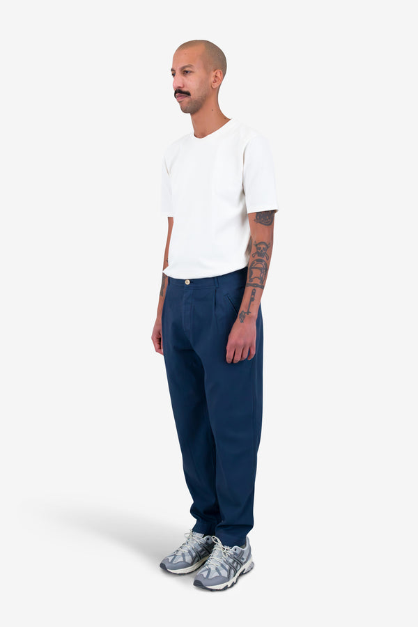 Folk Assembly Pant - Navy Mini Stripe