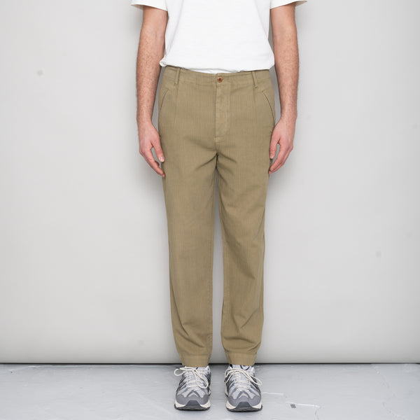 Folk Assembly Pant - Olive Herringbone