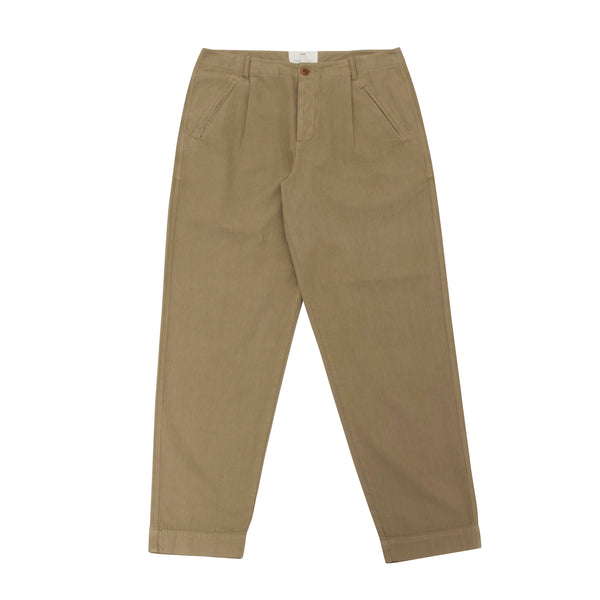 folk Assembly Pant - Olive Herringbone