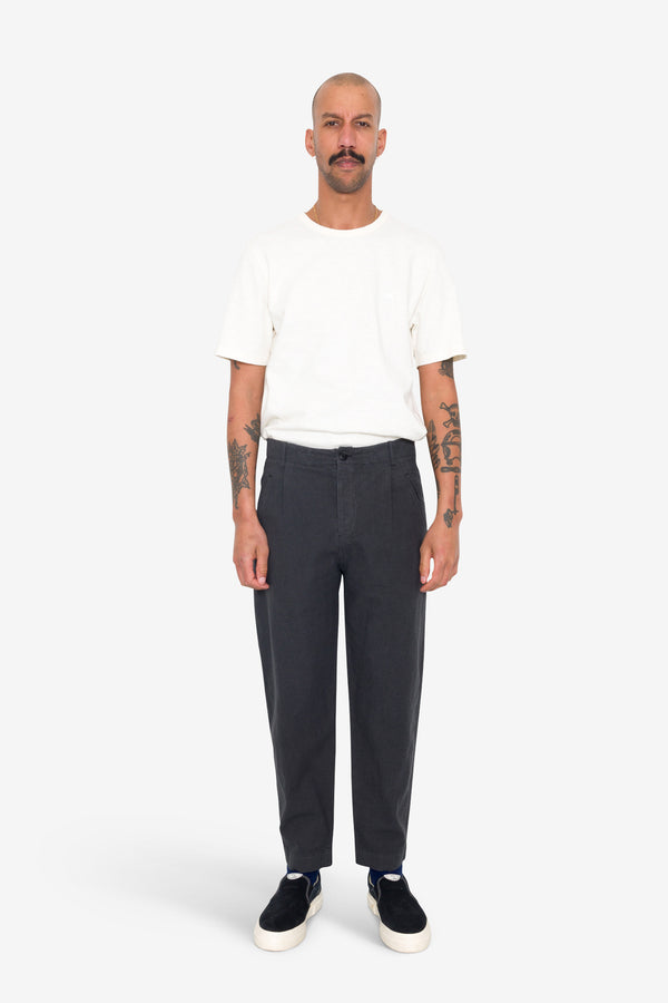 Folk Assembly Pant - Soft Black Cotton Linen