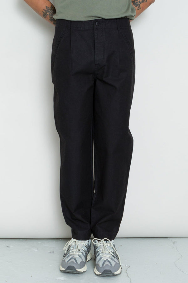 Folk Assembly Pant - Soft Black Linear Texture