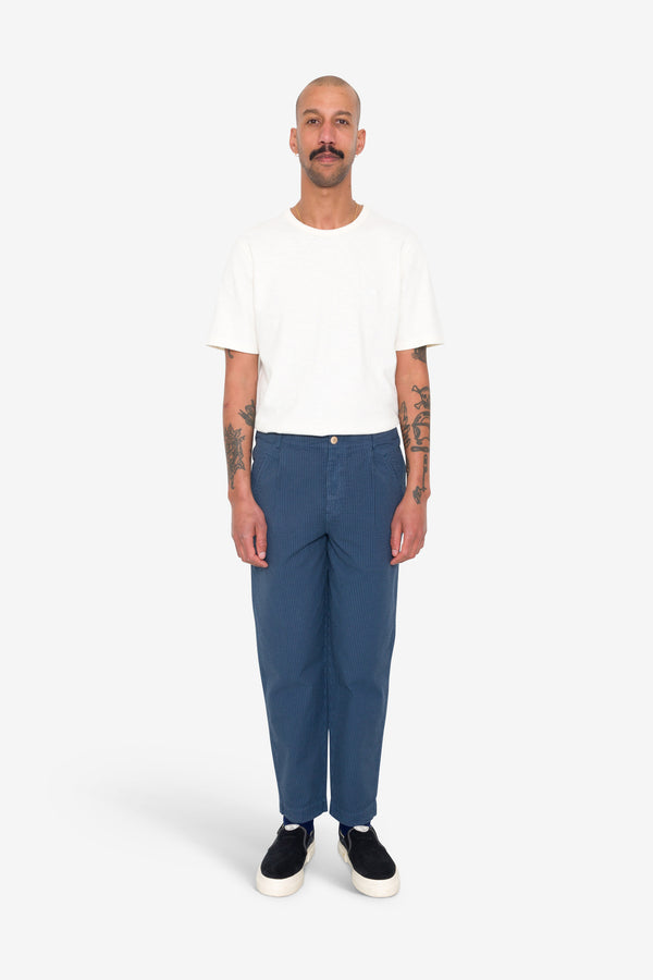 Folk Assembly Pant - Soft Indigo Overdyed Stripe