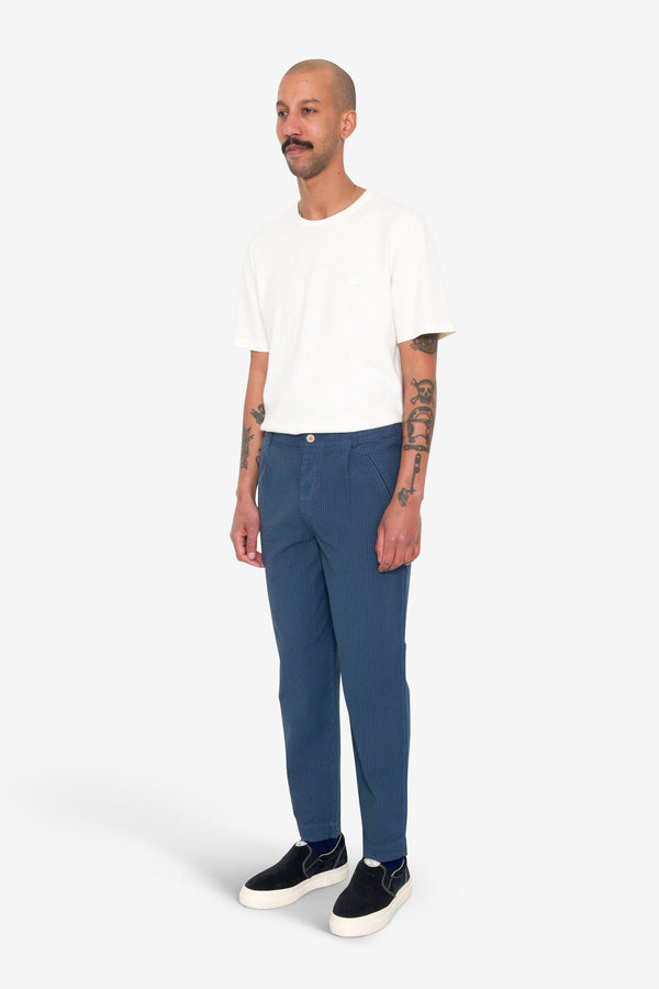Folk Assembly Pant - Soft Indigo Overdyed Stripe