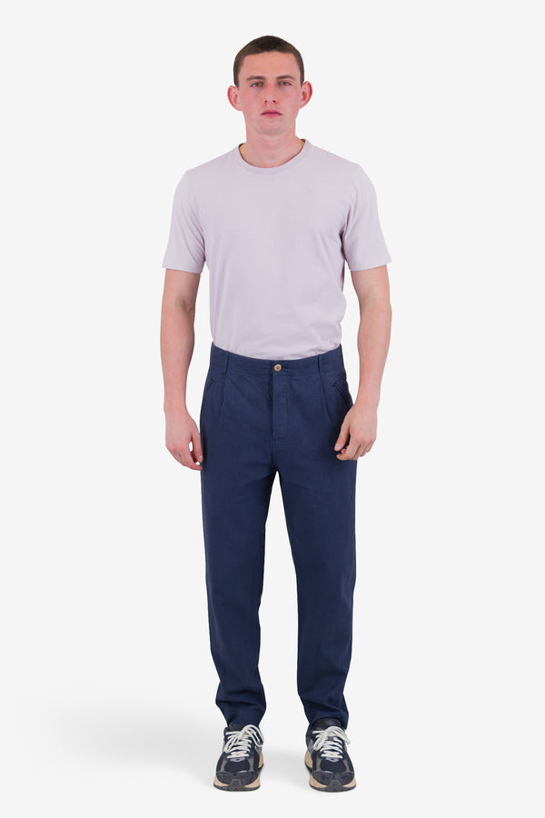 Folk Assembly Pant - Soft Navy Cotton Linen