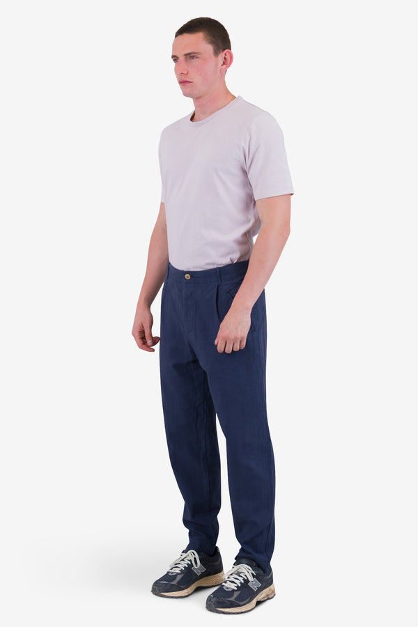 Folk Assembly Pant - Soft Navy Cotton Linen