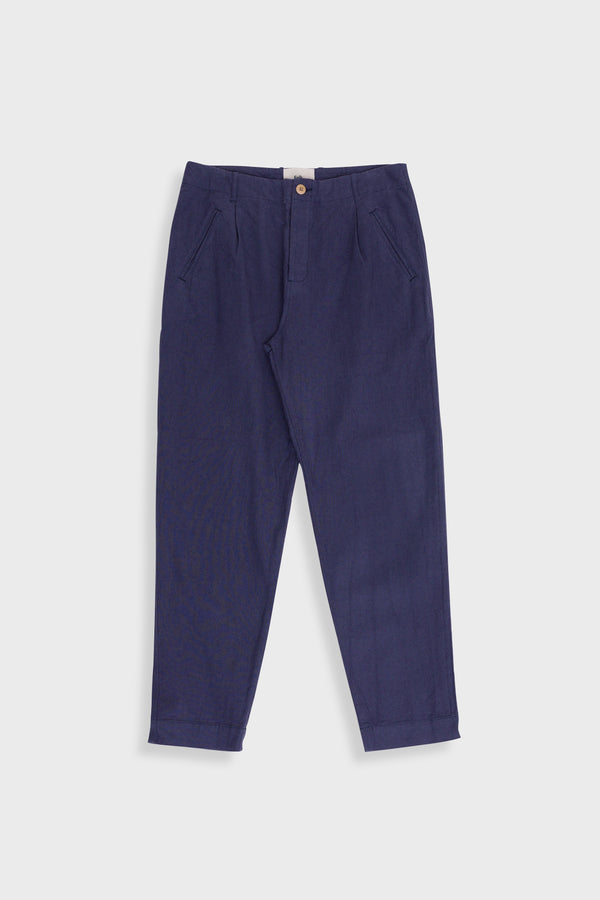 folk Assembly Pant - Soft Navy Cotton Linen
