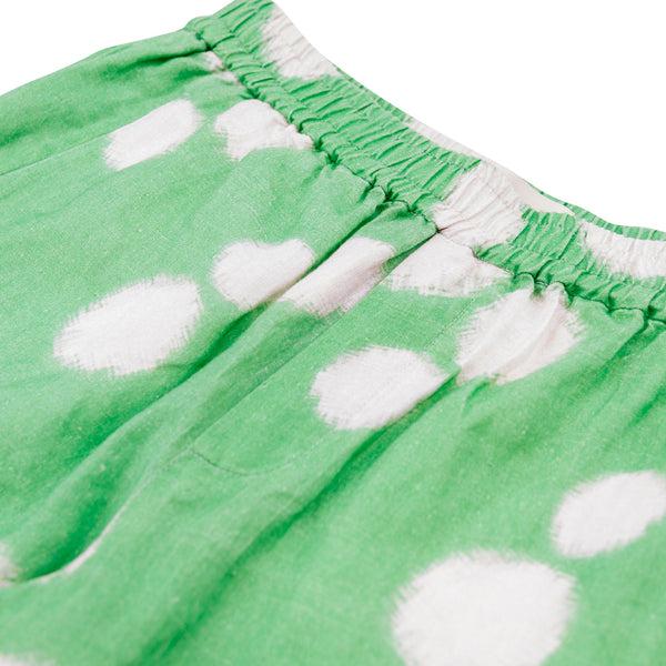 Folk Assembly Short - Green Dot Print
