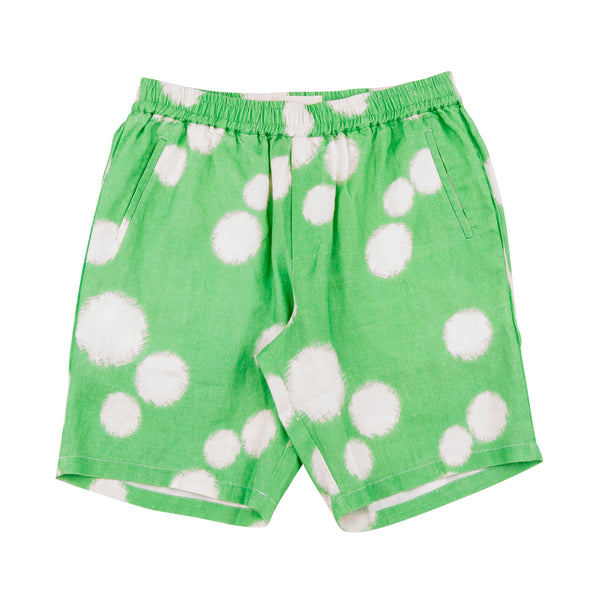 folk Assembly Short - Green Dot Print