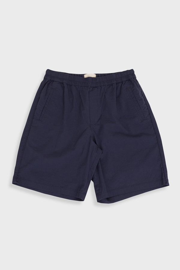 folk Assembly Short - Navy Seersucker