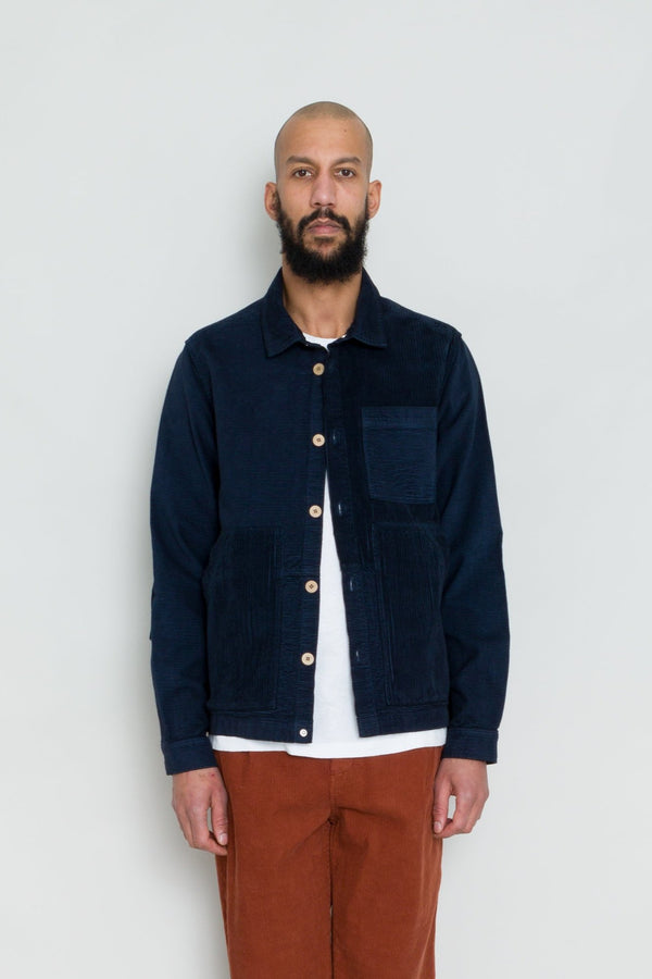 Folk Assembly Worker Jacket - Navy Cord Mix