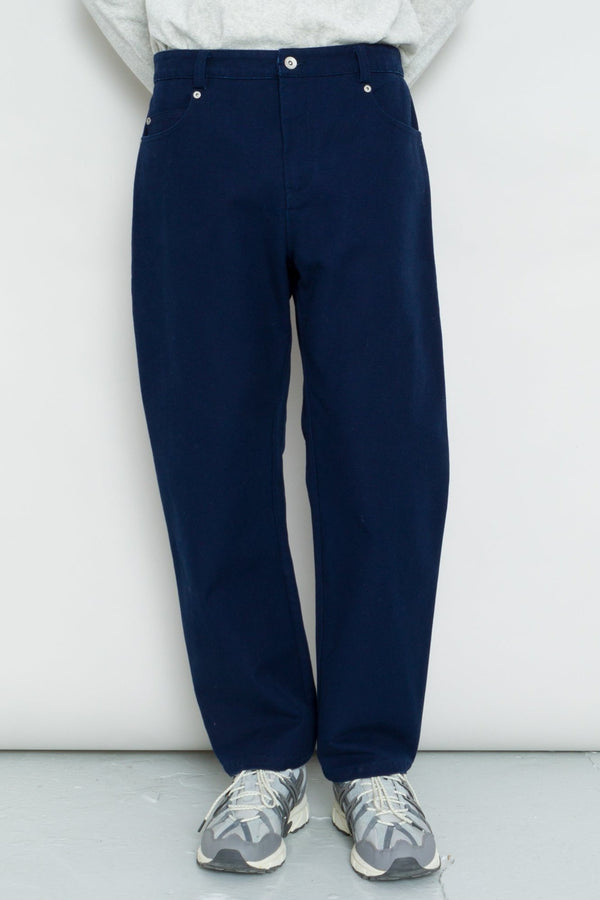 Folk Barrel Leg Pant - Mid Navy Canvas