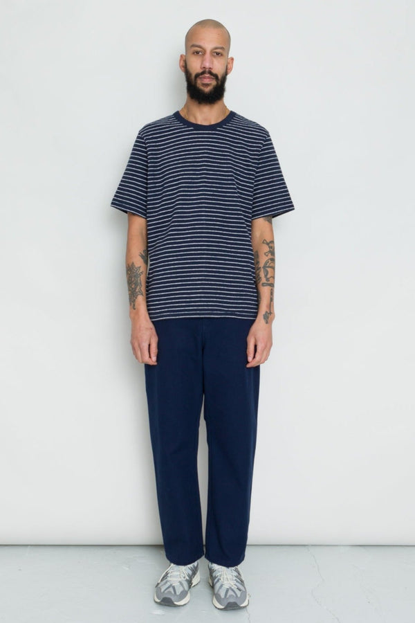 Folk Barrel Leg Pant - Mid Navy Canvas