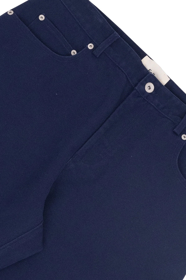 Folk Barrel Leg Pant - Mid Navy Canvas