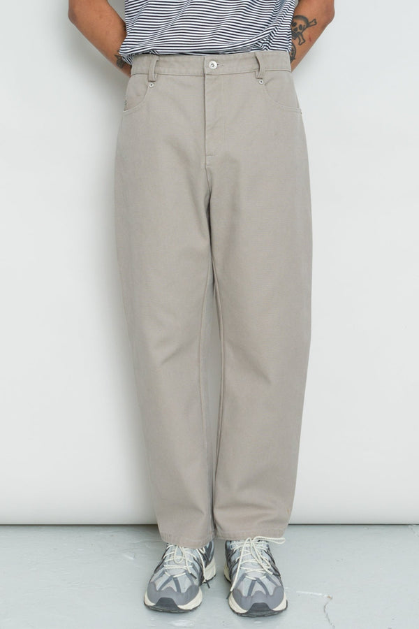 Folk Barrel Leg Pant - Silver Grey Canvas