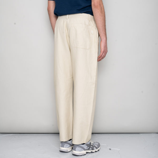 Folk Barrel Leg Pant - Stone Hemp Canvas